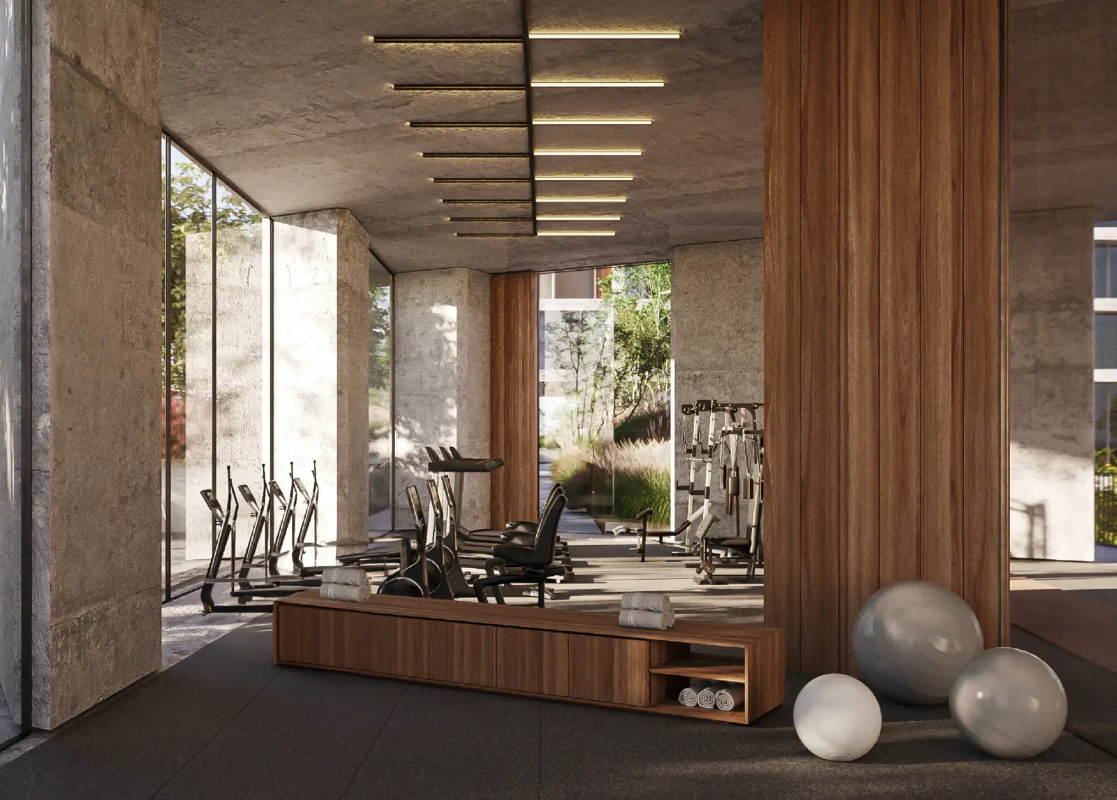 Gimnasio con vista